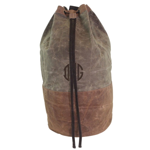 Monogrammed Waxed Canvas Laundry Bag Tote College Graduation Duffel
