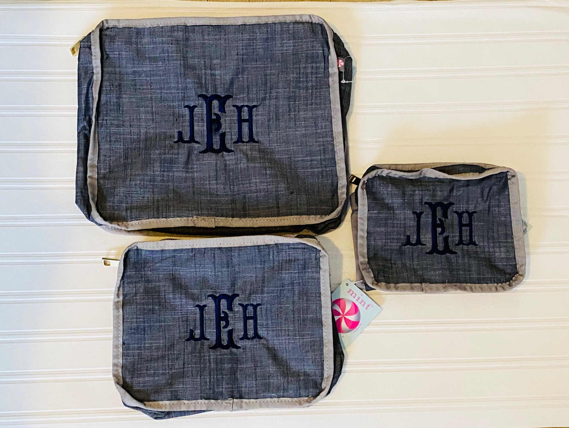 Monogrammed Blanket and Cinch Bag travel set