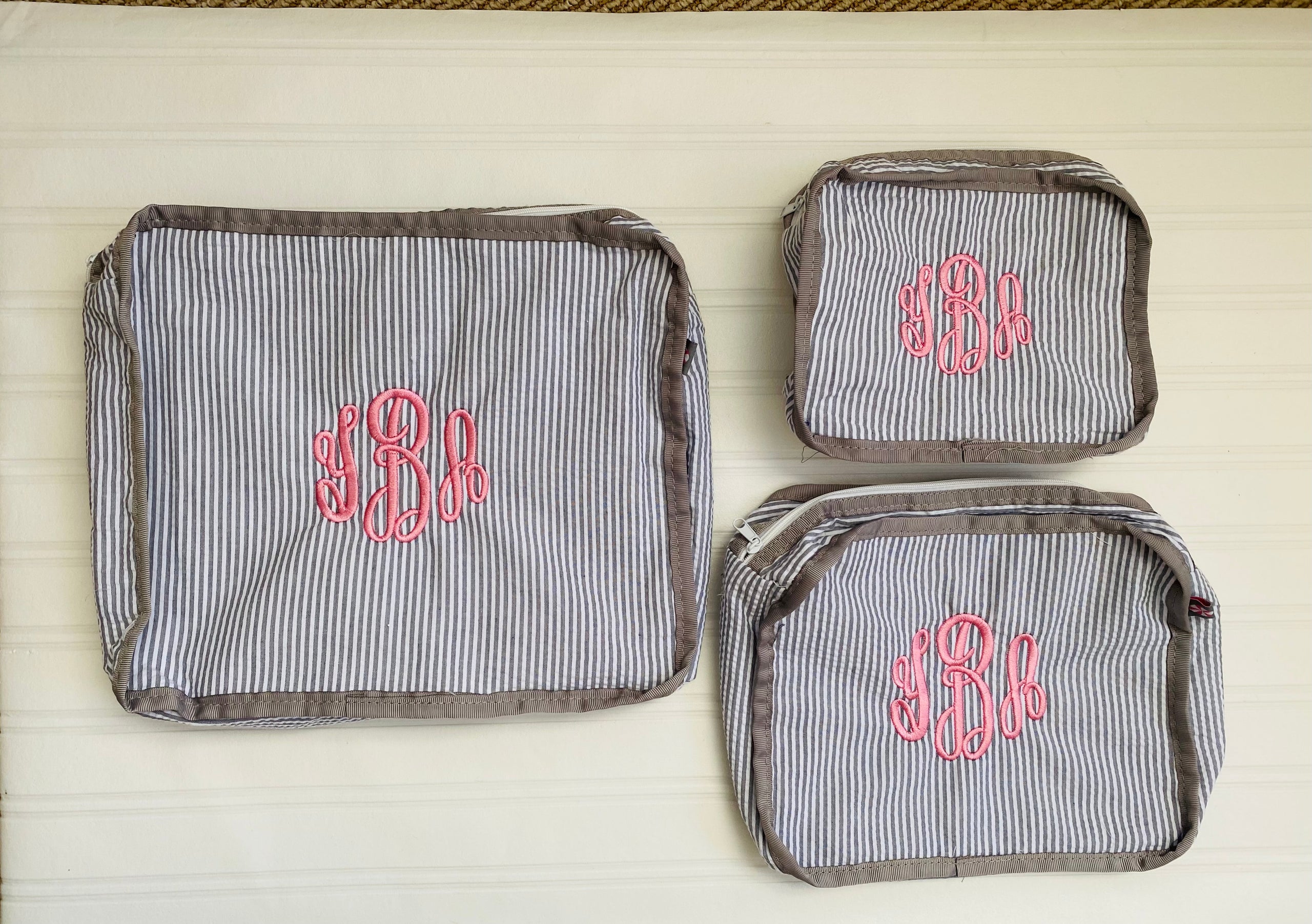 monogrammed away luggage — bows & sequins