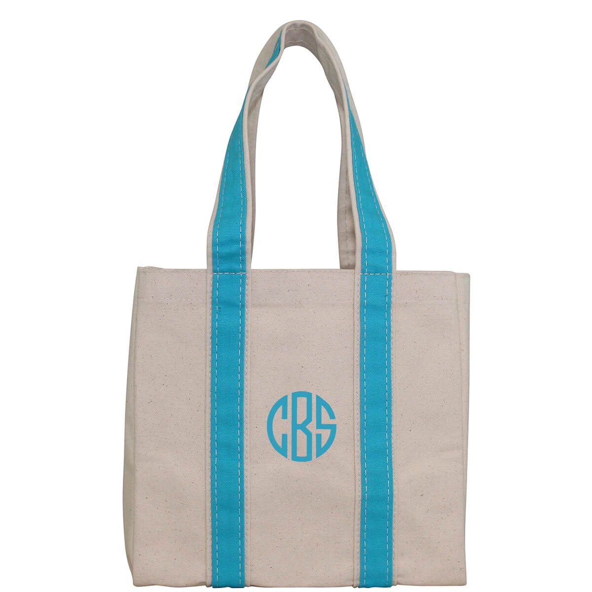 Monogrammed 4 section four Wine Bottle Tote Bag Picnic Canvas Picnic