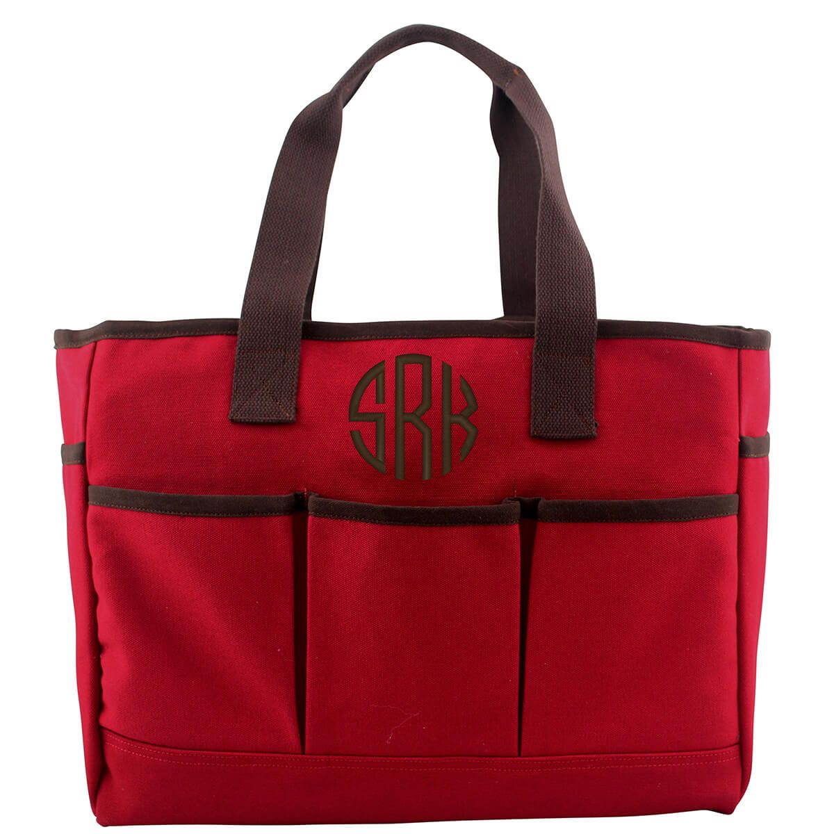 Monogrammed Canvas Utility Garden Tools Tote Bag
