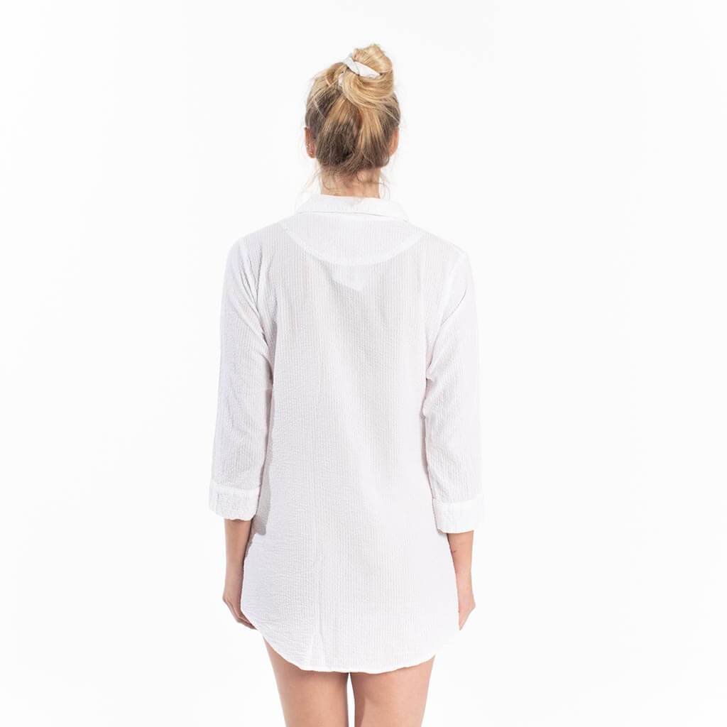 3D Monogram Stripe Accent Pajama Shirt - Women - Ready to Wear