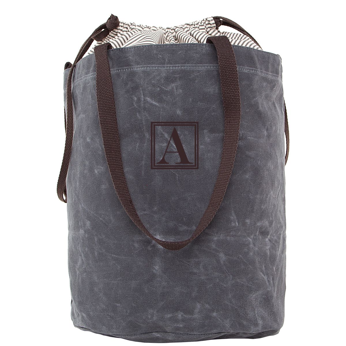 Monogrammed Waxed Canvas Laundry Bag Tote College Graduation Duffel