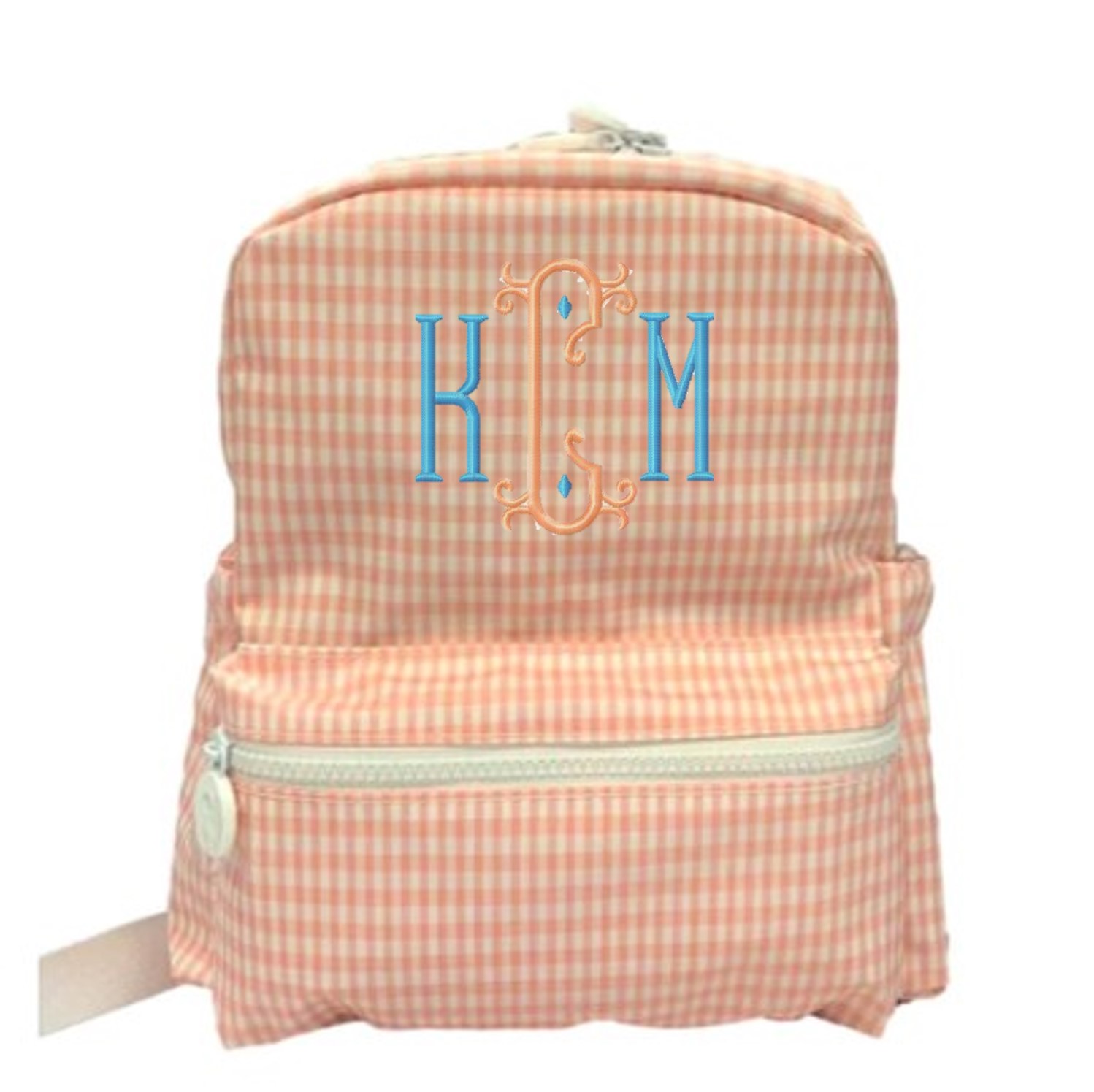 Monogrammed Mini Backer Backpack Back to School Kids Gingham Child